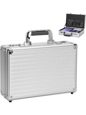 Secure Metal File Storage Box with Dual Combination Locks - Portable Document